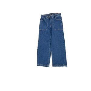 Boden Denim Cargo Wide Leg Women's size 4 Dark Wash Blue Denim Jeans
